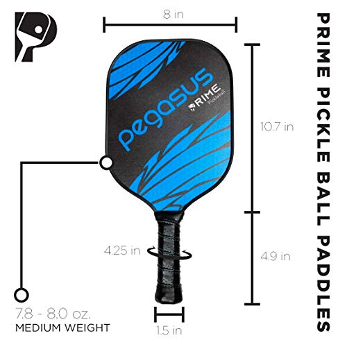 Pegasus Pickleball Paddle by Prime Pickleball. Best Lightweight Textured Composite Surface, Comfortable Grip.