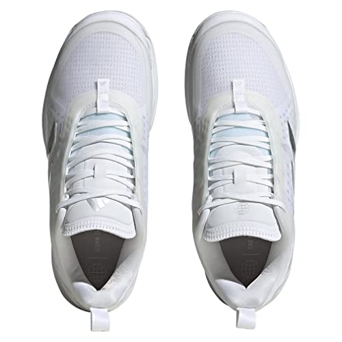 adidas Women's Avacourt Sneaker, White/Silver Metallic/White, 9.5