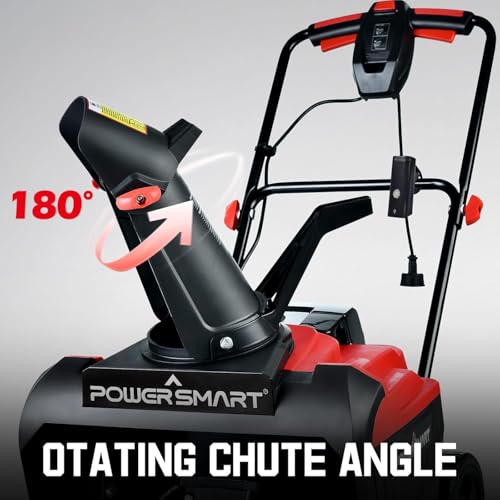PowerSmart 21" Electric Snow Blower,15 Amp Motor, 2100 RPM, 30 ft Throwing Distance, LED Light for Enhanced Visibility, Corded Design,Perfect for Driveway,Garden, Deck,Garage