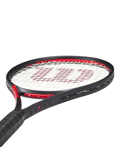 Wilson Clash 100L V3 Strung Adult Performance Tennis Racket - Grip Size 2-4 1/4", Strung with Sensation 16 Natural at Mid Range Tension