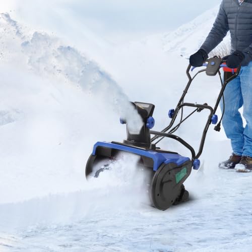 Snow Blower, 20 Inch Corded Electric Snow Blower, Snow Blowers,120V/60HZ,15 Amp & 3100 RPM Motor, 30FT Throwing Distance, 180° Rotating Chute, Snowblower for Driveway Sidewalk (Blue)