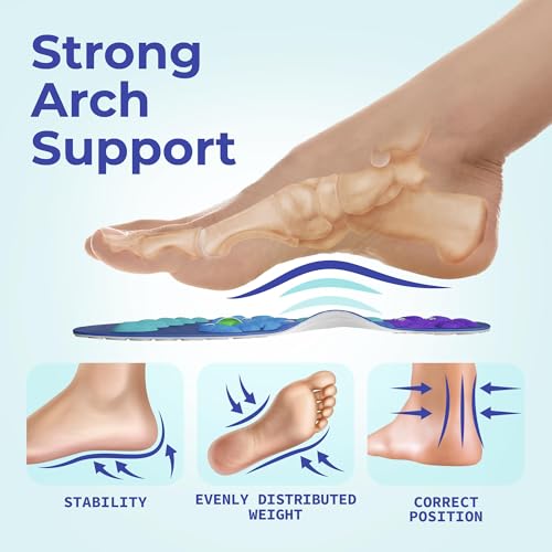 Akusoli Insoles for Men, Work Boots Mens Insoles, Shock Absorbing Inserts, Flat Feet Support, Magnetic Insole Women Standing All Day, Plantillas para Botas de Trabajo, Mens Gifts L/XL W 10–12 M 8–13