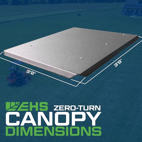 Zero-Turn Mower Canopy with Cooling Fan & LED Lights – Stay Cool & Protected While You Mow – Fits Most Zero-Turn Mowers (Black)