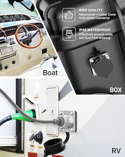 SOTOFY Starlink Mini DC Cable Panel Mount, Waterproof DC Power Female Socket Connector, Rv Wall Socket Passthrough Plug Kit for Car, Van, Camper, Boat, Battery Box