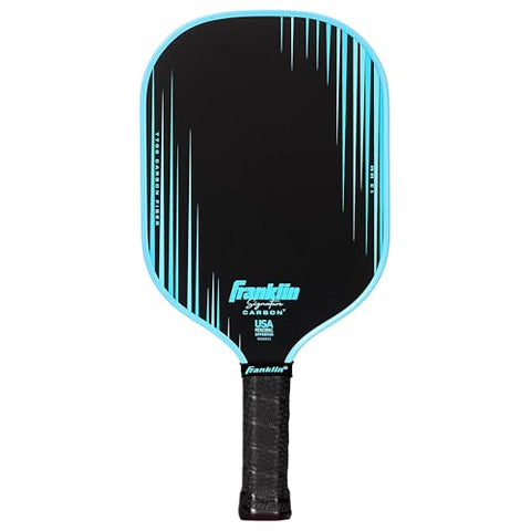 Franklin Sports Pro Pickleball Paddles - Signature Carbon Series -T700 Carbon Fiber Surface - USA Pickleball (USAP) Tournament Approved - 13mm Polypropylene Core -Traditional Shape - Blue