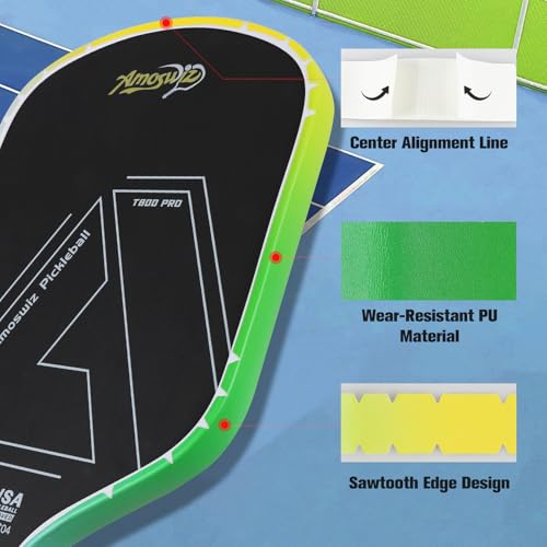 Amoswiz Pickleball Edge Guard Tape, Pickleball Protection Tapes 3 Pcs, Green to Yellow to Blue Gradiant Edge Tape, 26MM Width, No Wrinkling Edge Guard for 13MM & 16MM & 20MM Thicknesse Paddles