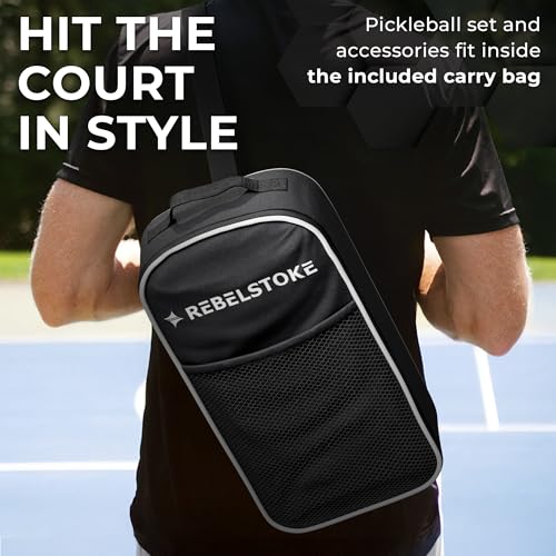 Complete Pickleball Set of 4 with Bag, Pickle Ball Paddle Set of 4, Designed in The USA, Pickleball Racket for Adults Comfort Grip, Indoor Outdoor Pickle Ball Kit, Pickleball Paddles 4 Pack