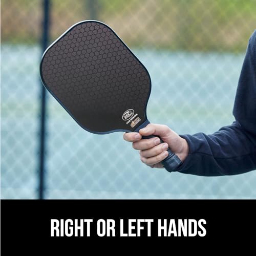 Gorilla Gear USAPA Approved Pickleball Paddles Set of 4, Indoor Fiberglass Shock Absorbent Racket with Comfortable Grip, Outdoor Pickle Ball Court Equipment, Sports Accessories Includes Bag, Black