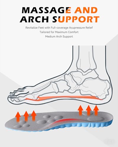 Plantar Fasciitis Feet Insoles,Cloud Insole for Men & Women, Support Orthotics, Energizing Comfort Shoe Insert, Breathable & Sweat-Absorbent, Arch Support Insole(M [US M: 8-8.5/W: 9-10])