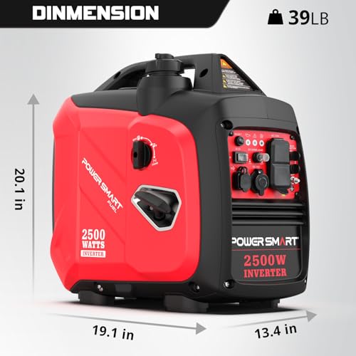 PowerSmart 2500-Watt Portable Inverter Generator with Quiet for Camping