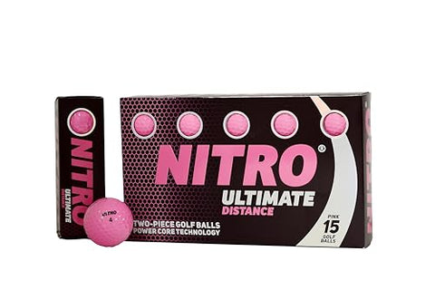 Nitro Ultimate Distance Golf Ball (15-Pack), Pink
