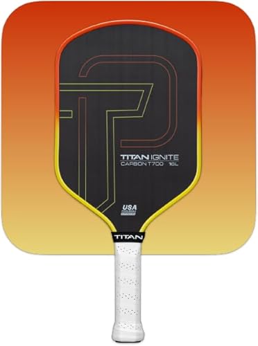 Titan Pickleball Paddles - Ignite 16mm Carbon Fiber Pickleball Paddle with 8mm PP Honeycomb Core, T700 Core Pickleball Paddle, Beginner-Friendly, Standard or Elongated Options (Sunset Elongated)
