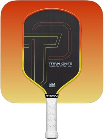 Titan Pickleball Paddles - Ignite 16mm Carbon Fiber Pickleball Paddle with 8mm PP Honeycomb Core, T700 Core Pickleball Paddle, Beginner-Friendly, Standard or Elongated Options (Sunset Elongated)