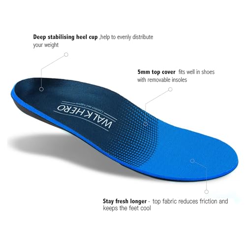 Inserts Relieve Plantar Fasciitis - Flat Feet Insoles Arch Supports, Orthotic Insoles for Foot Pain Arch Pain Reduce Muscle Fatigue Absorb Shock (Mens 6-6 1/2 | Womens 8-8 1/2)