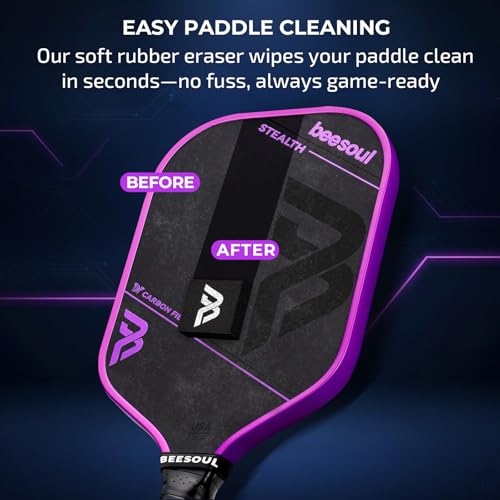 Beesoul Pickleball Paddle, T700 Carbon Fiber Thermoformed Pickle Ball Paddles for Max Spin, Power & Control, 16mm Power Honeycomb Core, Enlarged Sweet Spot, Comfort Grip for All Skill Levels