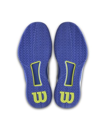 WILSON Intrigue Tour Women's Tennis Shoe - White/Amparo Blue/Safety Yellow, Size 8.5 US