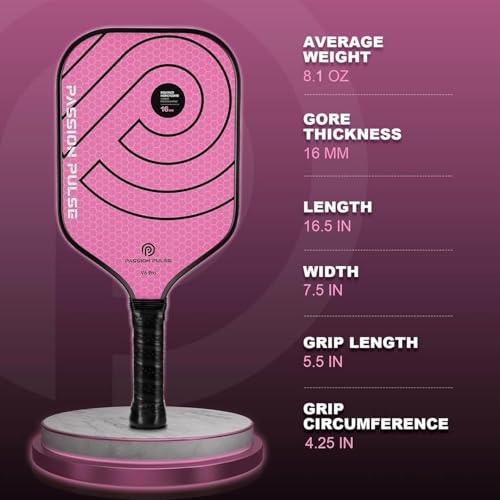 2025 Pickleball Paddles,Raw Carbon Fiber Surface（CFS）, 16mm T700 High Grit & Spin, V6 Pro Pickle Ball Paddles Designed for Ultimate Spin & Consistency- Cute Pickleball Paddle for Women (Pink)