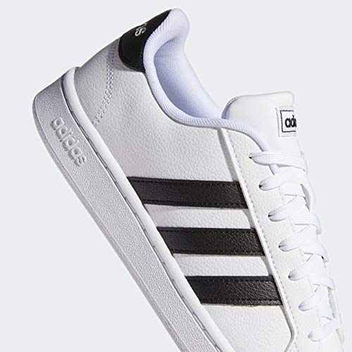 adidas Women's Grand Court Shoe, White/Black/White, 8