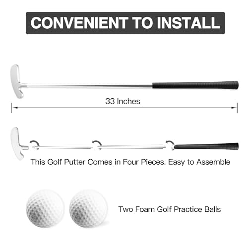 Asyxstar Upgraded Golf Putter, Golf Putter for Him Her - 33" Two Ways Mini Golf Putters for Men Women Right/Left Handed Golfers, Golf Clubs Set with 2 Golf Practice Balls for Any Putting Mat