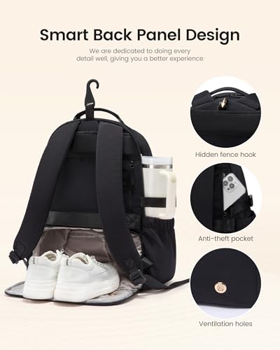 LOVEVOOK Tennis Bag for Women & Men, Fits 27" Rackets, Tennis Backpack with Ventilated Shoe Compartment & Wet Pocket, Ideal for Pickleball, Padel