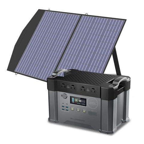 ALLPOWERS S2000 Pro Solar Generator with SP027 Panel Included 2400W MPPT Portable Power Station with Foldable Solar Panel 100W, Solar Backup Power for Van House Outdoor Camping