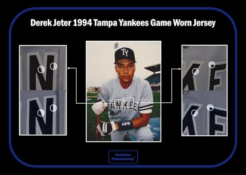 Derek Jeter Game Used Photo Matched Signed 1994 Rookie New York Yankees Jersey - MLB Autographed Game Used Bats