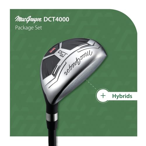 MacGregor Golf DCT4000 Golf Clubs Set with Bag (Graphite/Steel - 1 Inch Longer, 13 Pieces / 9 Clubs, Regular, Right)