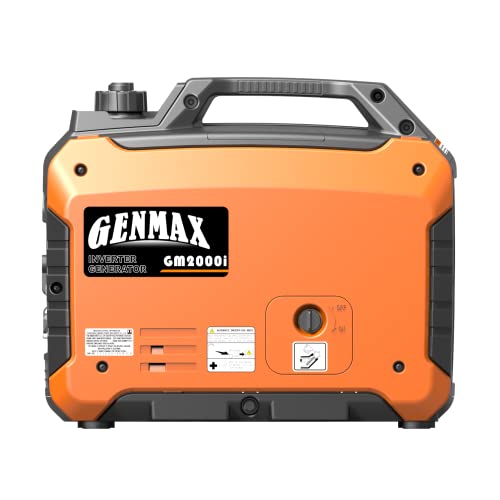 GENMAX Portable Generator, 2000W Ultra Quiet Gas Engine, EPA Compliant, Eco Mode Function, Ultra Light, Suitable for Backup Home and Camping(GM2000i)