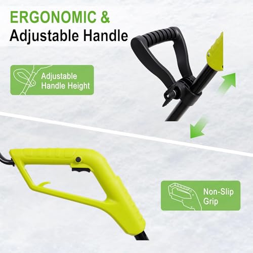 12 Inch Corded Snow Blower, 10 Amp Electric Snow Shovel,120V-60Hz Snow Thrower for Decks, Steps, Driveways & Walkways,ETL Certificate (12''Green)