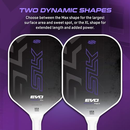 Selkirk Sport SLK Evo Power MAX Pickleball Paddle by Selkirk Sport | G9 Power Carbon Fiber Pickleball Paddle with SpinFlex Surface and Rev-Hybrid Polymer Core | Power Purple Max