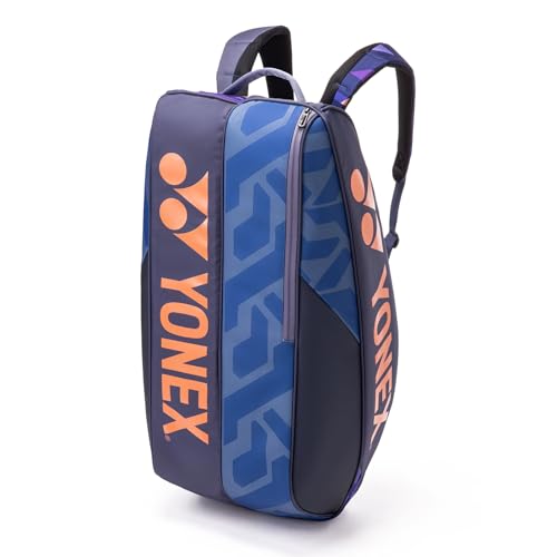 Yonex Pro Racquet Bag 6, Multi-Compartment 6-Racket Tennis Gear Travel Pack, Backpack Carry Straps/Grab Handle, Midnight Navy