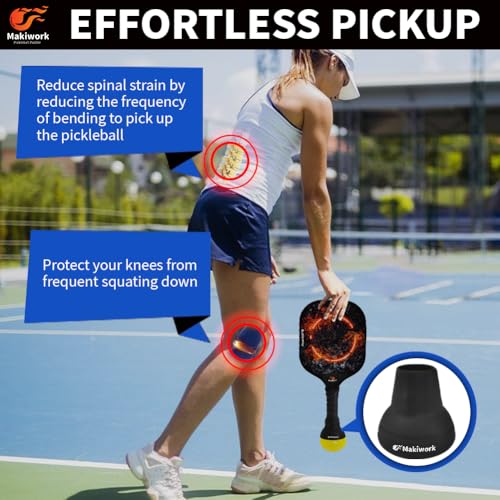 Pickleball Ball Retriever - Silicone Pickleball Grabber and Picker - Universal Suction Cup - Accessory to Pick Up Balls - Fits All Standard Paddles - Pickleball Ball Picker