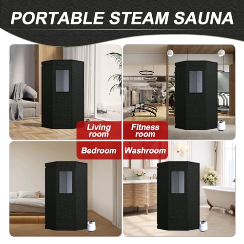 Foldable Steam Sauna with Ice Bath Tub Portable Sauna for Home and Cold Plunge Tub for Athletes Personal Home Spa Large Space Sauna Tent Portable Freestanding Bathtub and Cold Water Therapy