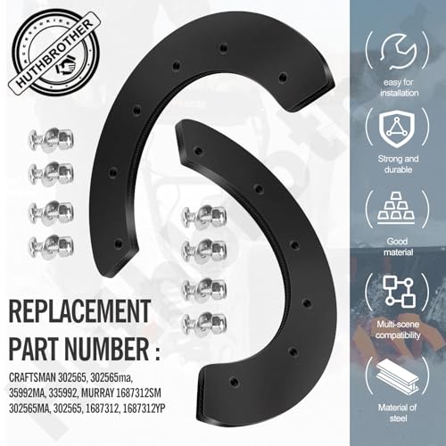 302565MA 327072MA Snow Thrower Paddle & Hardware - by Huthbrother, Compatible with Craftsman Murray 57121MA 1687312SM, for Craftsman Machines 20" 21" or 22" Snowblower