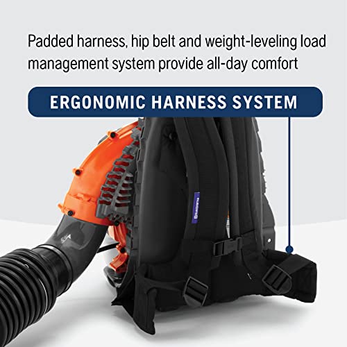 Husqvarna 350BT Gas Leaf Blower, 50.2-cc 2.1-HP 2-Cycle Backpack Leaf Blower with 692-CFM, 180-MPH, 21-N Powerful Clearing Performance and Ergonomic Harness System, Gifts for dad