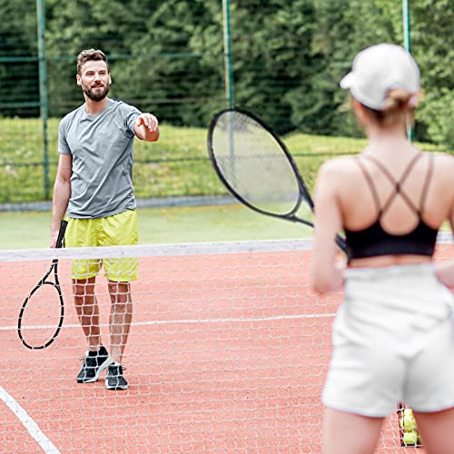 HIRALIY 27" Tennis Rackets Set for Adults,2 Player Pre-Strung Tennis Racquets,2 Overgrip Tapes,3 Balls, and 1 Carrying Bag,Outdoor Recreational Sport for Beginner,Men,Women(Black)