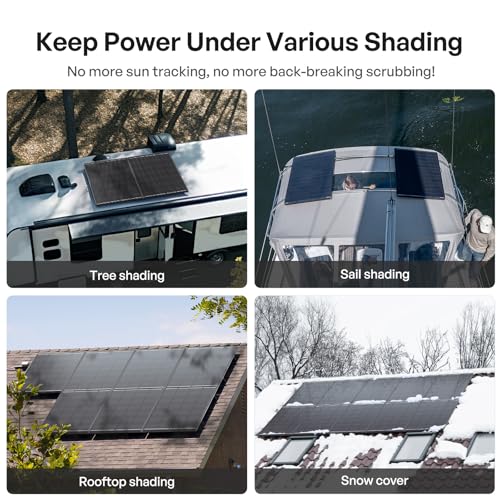 Renogy 200W ShadowFlux Anti-Shading N-Type Solar Panel, 12V/24V System 200 Watt Solar Panel 25% High-Efficiency, PV Module Power Charger for RV Marine Rooftop Farm Battery Off-Grid Applications