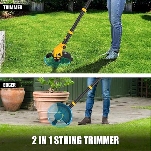 Houselife 12" Cordless String Trimmer Compatible with Dewalt 20V Max Battery (No Battery), Auto Feed Cordless Weed Eater&Weed Wacker, Lightweight Electric 20V Weed Trimmer&Edger for Lawn, Garden, Yard