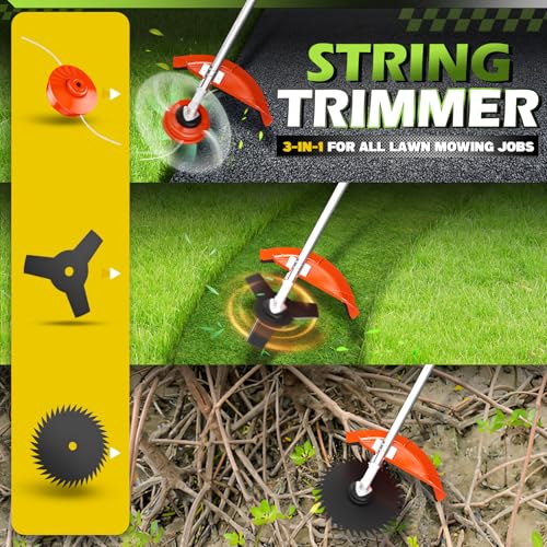 Panghuhu88 52cc 2-Stroke Weed Eater Gas Powered,3 in 1 Gas Brush Cutter,Gas String Trimmer and Gas Weed Wacker Trimmer for Weeds and Grass