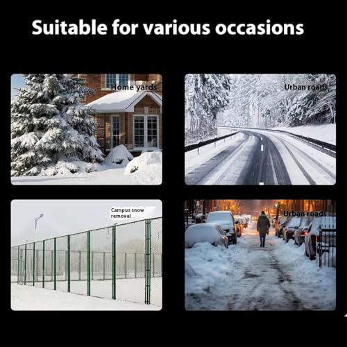 NOENNULL Cordless Snow Shovel, 12 Inch 500W Electric Snow Shovel with Nylon Roller Brush, Aluminum Telescopic Pipe Snow Removal Shovel with 30.5cm Clearing Width 4000mAh Li Battery for