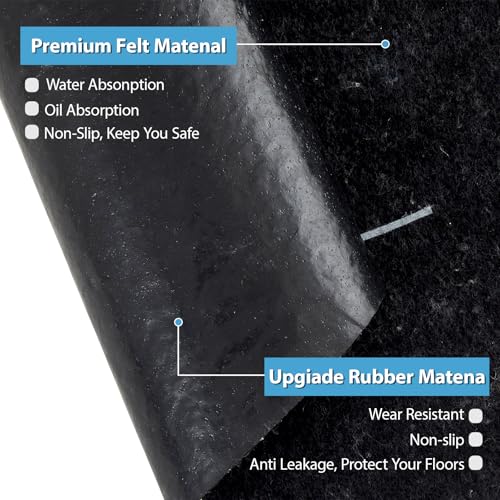 Drydiet 63 x 40 Inch Cold Plunge Tub Floor Mat Waterproof Ice Bath Tub Mat Indoor Outdoor Anti-Slip Protector Pad for Round Oval Rubber Pad for Underneath of Ice Baths Accessories