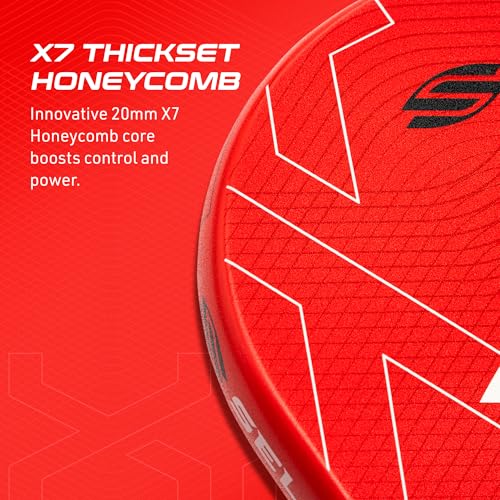 Selkirk Sport LUXX Control Pickleball Paddle | Florek Carbon Fiber Pickleball Paddles with a Polypropylene X7 Core | The Pickle Ball Racket Designed for Ultimate Power & Control | Invikta Red