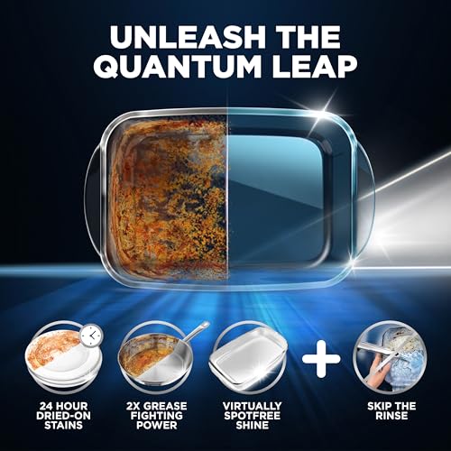Finish Quantum Dishwasher Pods, No Pre-Rinse Dishwasher Detergent Soap Removes 24HR Dried-On Stain and Grease, Leaving a Virtually Spotless Shine, 84 Count