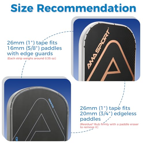 LITIAN Pickleball Edge Guard Tape - 5 Pack Protection Tapes for 16mm & 20mm Paddles, Wrinkle-Free Adhesive, Easy Application - Pickleball Accessories