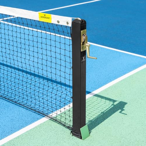 Vermont Pickleball Posts | Regulation Size, Weatherproof Steel Posts with Optional Ground Sockets - Posts Only (Flip Top Steel Ground, Black, Square)