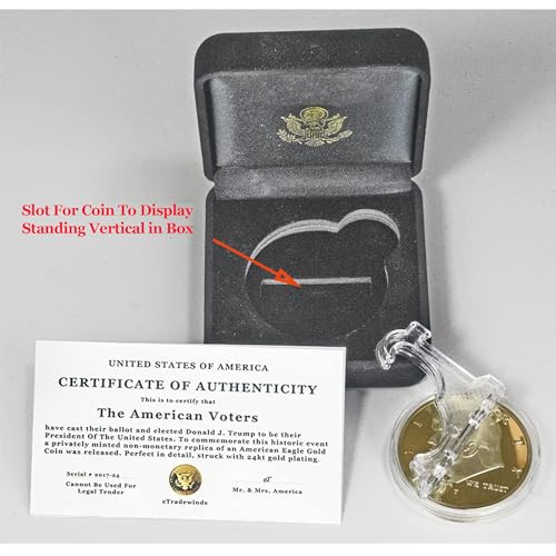 Donald J. Trump Won 2026 Gold Coin in Velvet Display Case - 47th Presidential Commemorative Gold Plated Replica Challenge Coin with Cert of Authenticity (2026 Velvet)