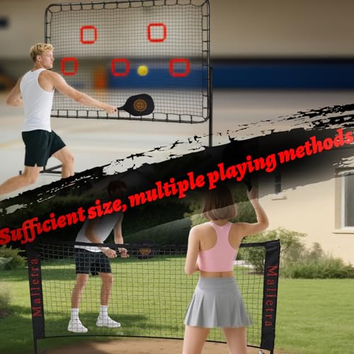 Pickleball Practice Rebounder Trainer for Solo Practice， Portable Pickleball Training Equipment with Adjustable Angles ， 2in1 Trainer Dink Master Board Net for Drills ，Improve Serving & Volley Skills