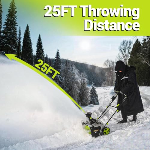 Cordless Snow Blower: DEKOPRO 40V|20-Inch Cordless Snow Thrower, Electric Snow Removal with Adjustable Chute, LED Light, Electric Snow Blower with 25ft Throw Distance