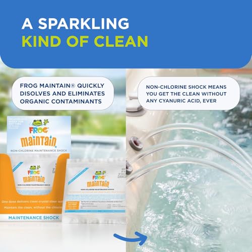 FROG Maintain for Hot Tubs - Non-Chlorine Shock for use with All Hot Tub FROG Sanitizing Systems - Single Dose Packets for Easy Hot Tub Maintenance & Treatment - 6 Pack