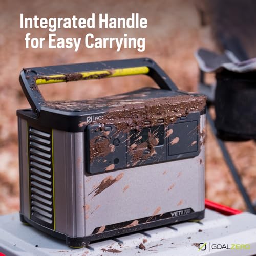Goal Zero Yeti Portable Power Station, Yeti 700, 677 Watt Hour LiFePO4 Battery, Water Resistant & Dustproof Solar Generator for Outdoors, Camping, Tailgating, & Home, Clean Renewable Off-Grid Power